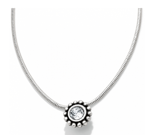 Sil/Stn Twinkle Red Petite Necklace JN3332*