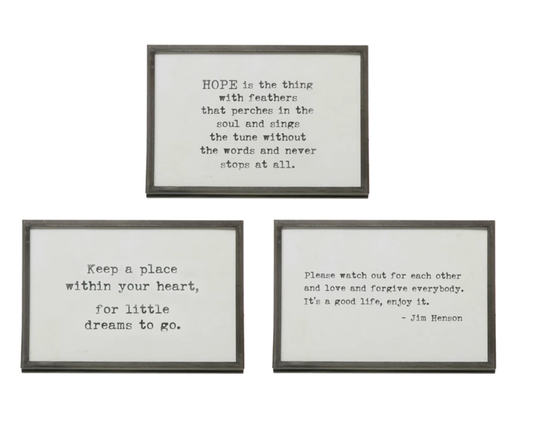 Frame with Easel and Saying, 3 Styles