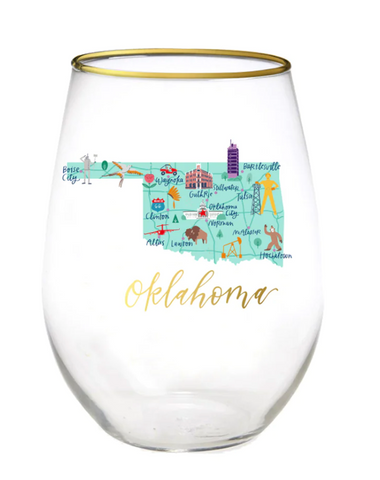 Oklahoma | Stemless Wine Glass