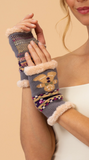 Ladies Cosy Floral Wrist Warmers  ( Assorted Colors  )