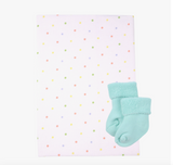 Baby Receiving Blanket & Sock Single Cupcake Gift ( Assorted )