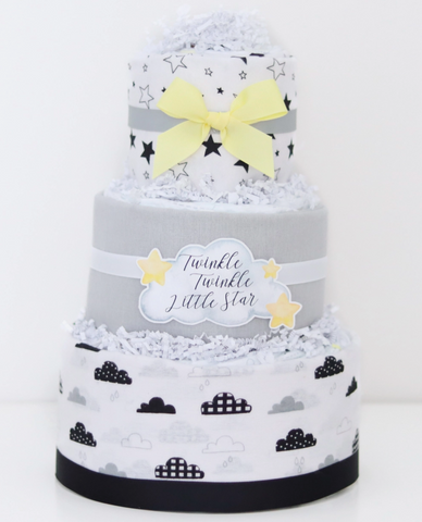 Twinkle Twinkle Little Star Neutral Diaper Cake Gift Set