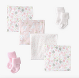 Baby Cupcake Gift Set - Receiving Blankets & Socks ( Girl )