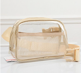 Clear Crossbody Belt Bag With Faux Leather Trim