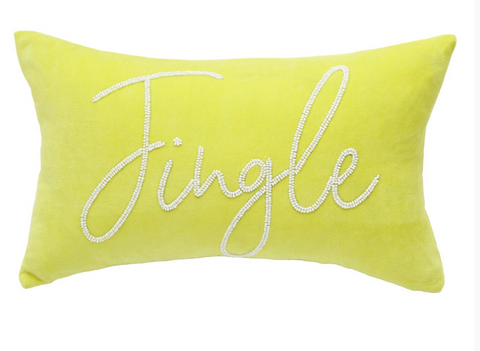 Jingle Citron Velvet Pillow  12" x 20"   ( C-23 )