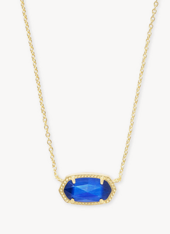 Elisa Necklace Gold Cobalt Cats Eye