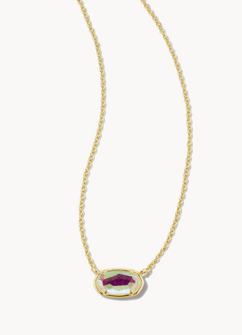 Grayson Gold Pendant Necklace Dichroic Glass
