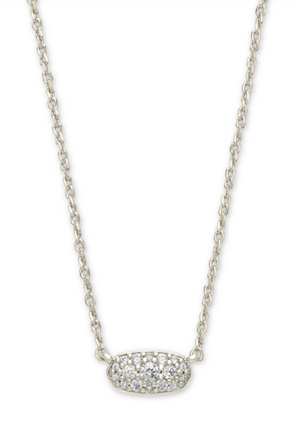 Grayson Crystal Pendant Necklace Silver