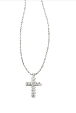 Cross Crystal Pendant White Crystal Necklace