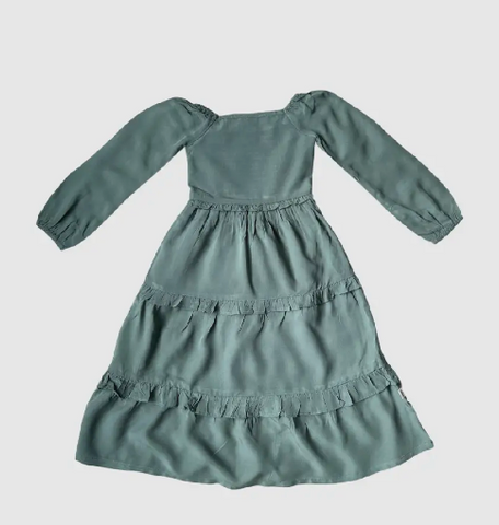 Maxi Ruffle Dress in Pine ( Assorted Sizes )