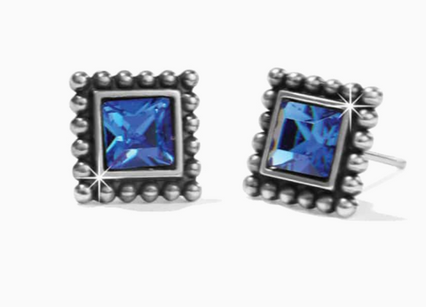 Sparkle Square Mini Post Earrings (Silver Blue ) J22403