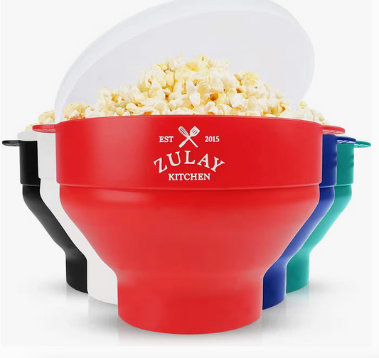 Zulay Kitchen Microwave Popcorn Popper ( Assorted Colors )