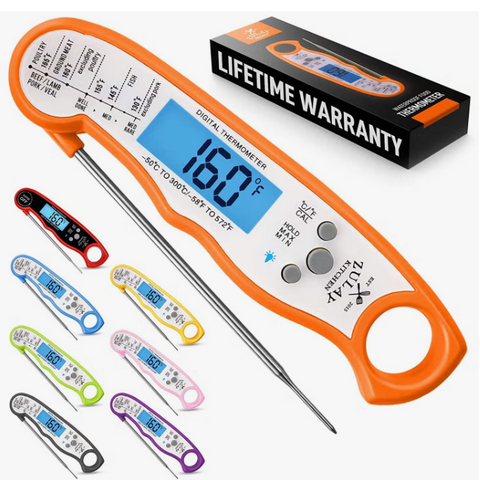 Instant Read Digital Meat Thermometer with Probe ( Orange )