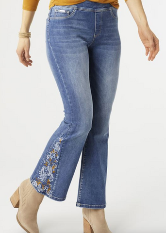 OMG Flare Jeans W/ Side Embroidery