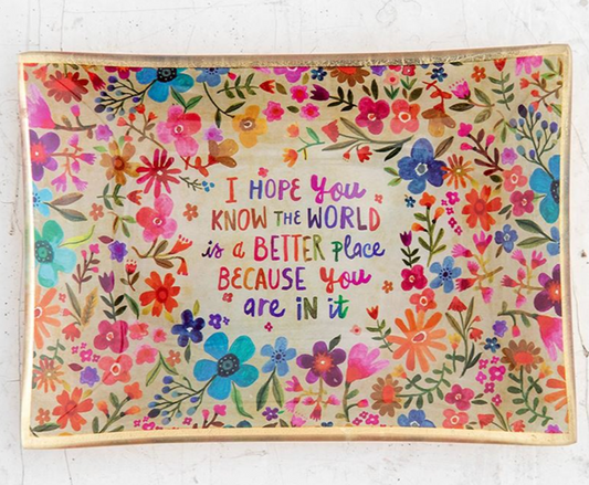 World A Better Place Glass Tray