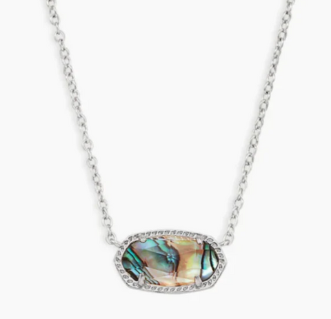 Elisa Necklace In Rhodium/Abalone Shell