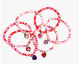 Colorful Enamel Heart Charm Bracelet Stackable