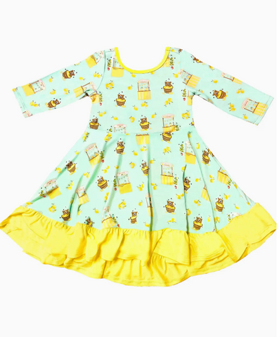 Lemonade Stands & Honey Bears Ruffle Hi-Lo Twirling Dress