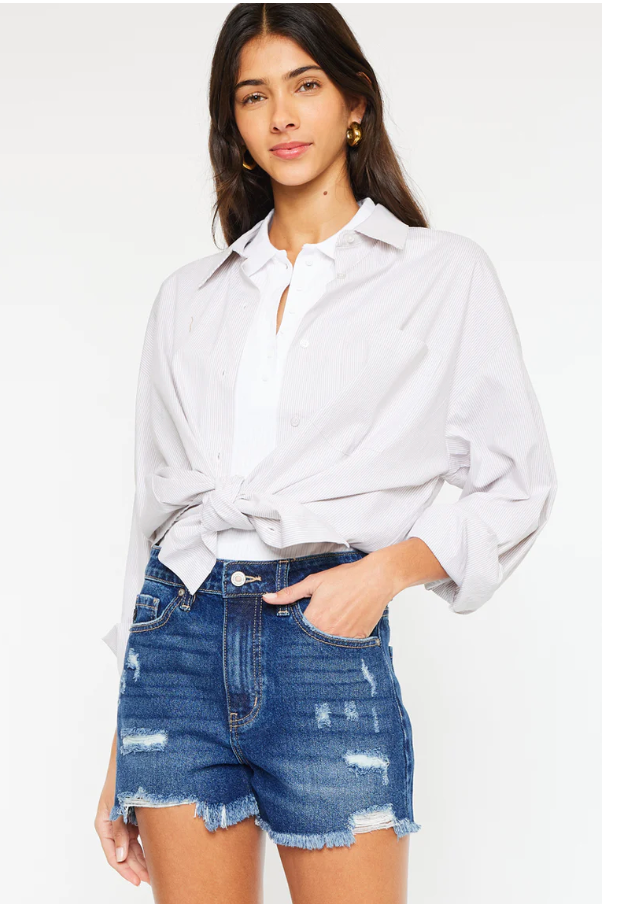Glora High Rise Frayed Shorts