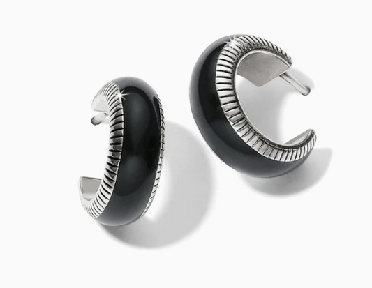 Interlok Noir Small Hoop Earrings JA9898*