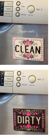 Dishwasher Magnet Floral Border