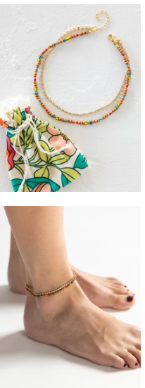 Golden Eye Layered Anklet Rain