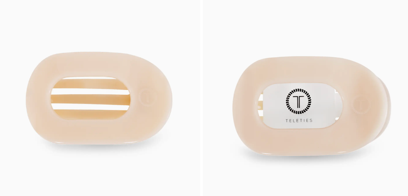 Teleties  Almond Beige Flat Round Clip