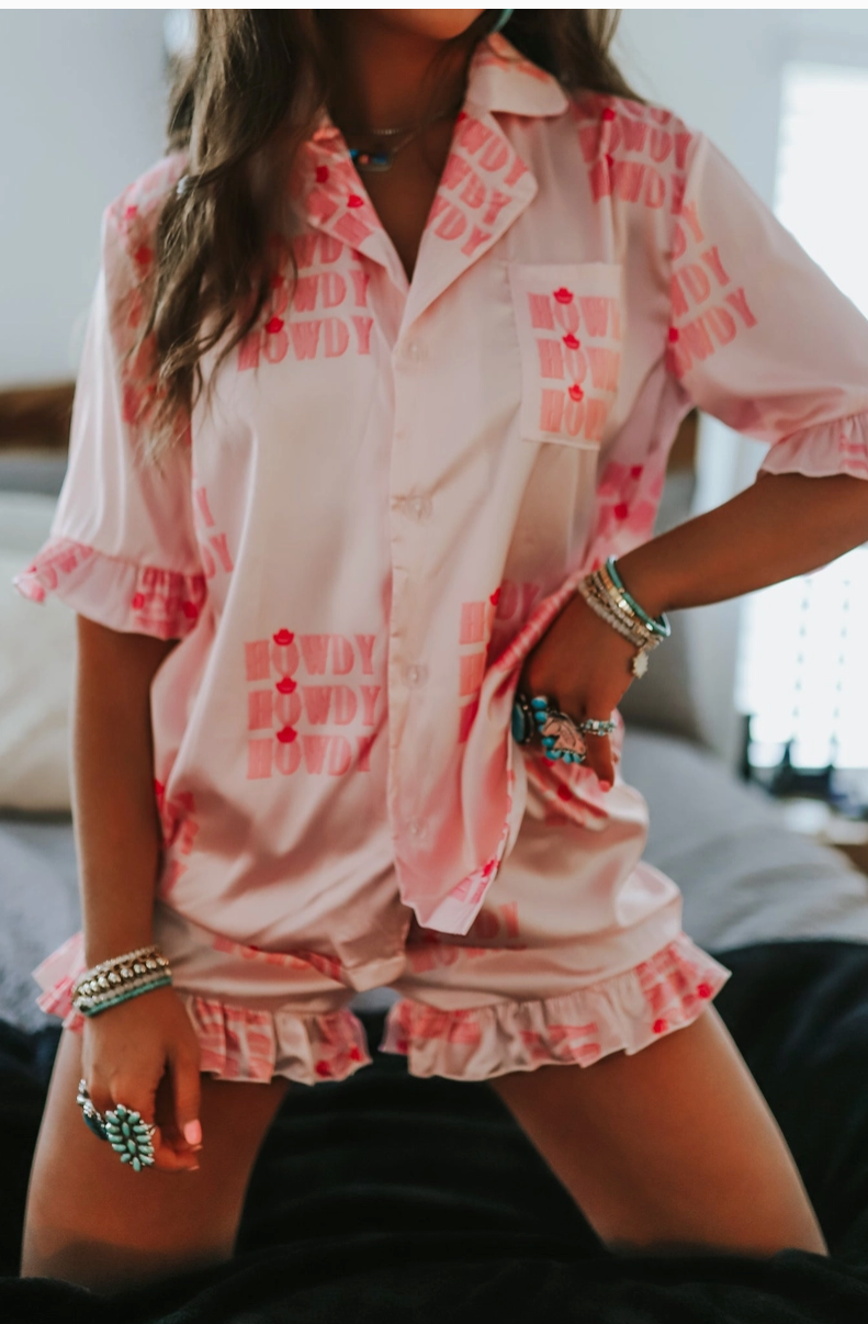 Pink Howdy Pajama Set