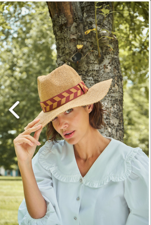 Natasha Sun Hat with Terracotta Chevron Band