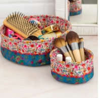 Mini Collapsible Storage Bins, Set of 2 - Floral