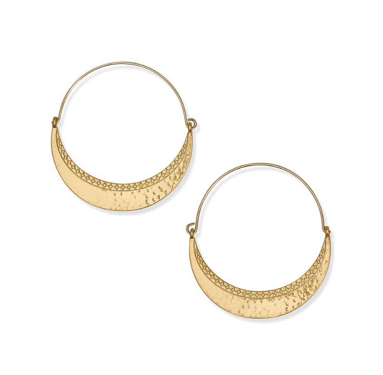 Palm Canyon Large Hoop Earrings ( Gold. ) JA9979*