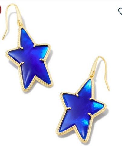 Ada Star Small Drop Earrings  ( Cobalt Blue Illusion  )