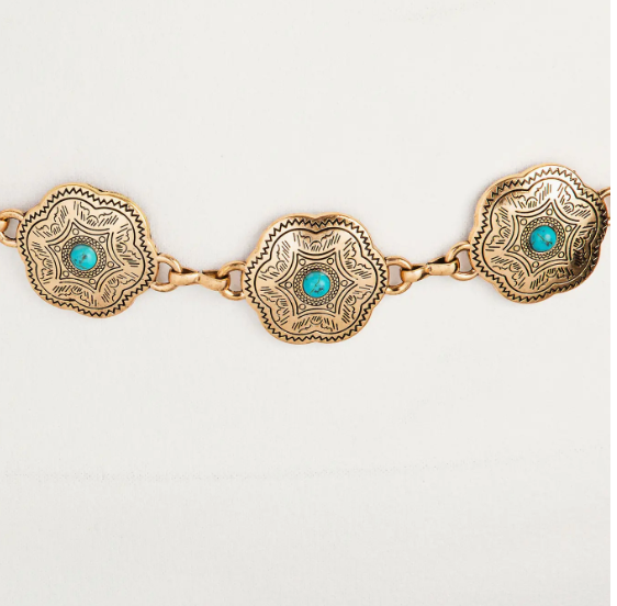 Floral Disc Western Chain Belt ( Assorted )