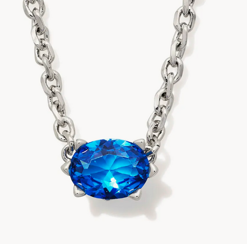 Cailin Silver Pendant Necklace in Blue Violet Crystal