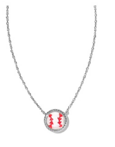 Baseball Pendant Necklace in Silver*