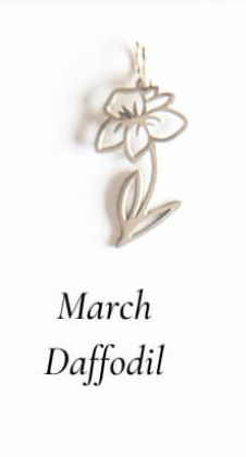 Silver Birth Flower Charm Necklace*( March )