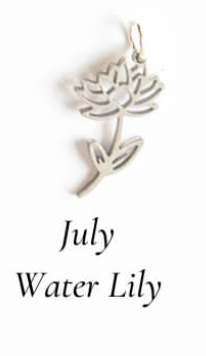 Silver Birth Flower Charm Necklace* ( July )
