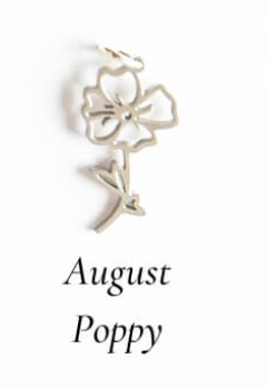 Silver Birth Flower Charm Necklace*( August )
