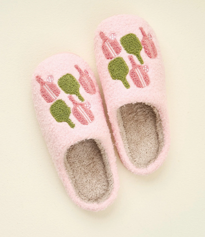 Pickleball Fuzzy Slippers (Assorted Sizes )