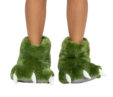 Green Dino Kids  Paw Slipper