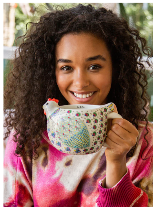 Folk Art Coffee Mug - Penny The Chicken