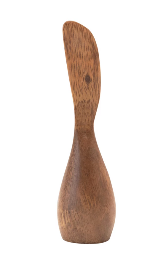 Hand-Carved Acacia Wood Standing Canape Knife