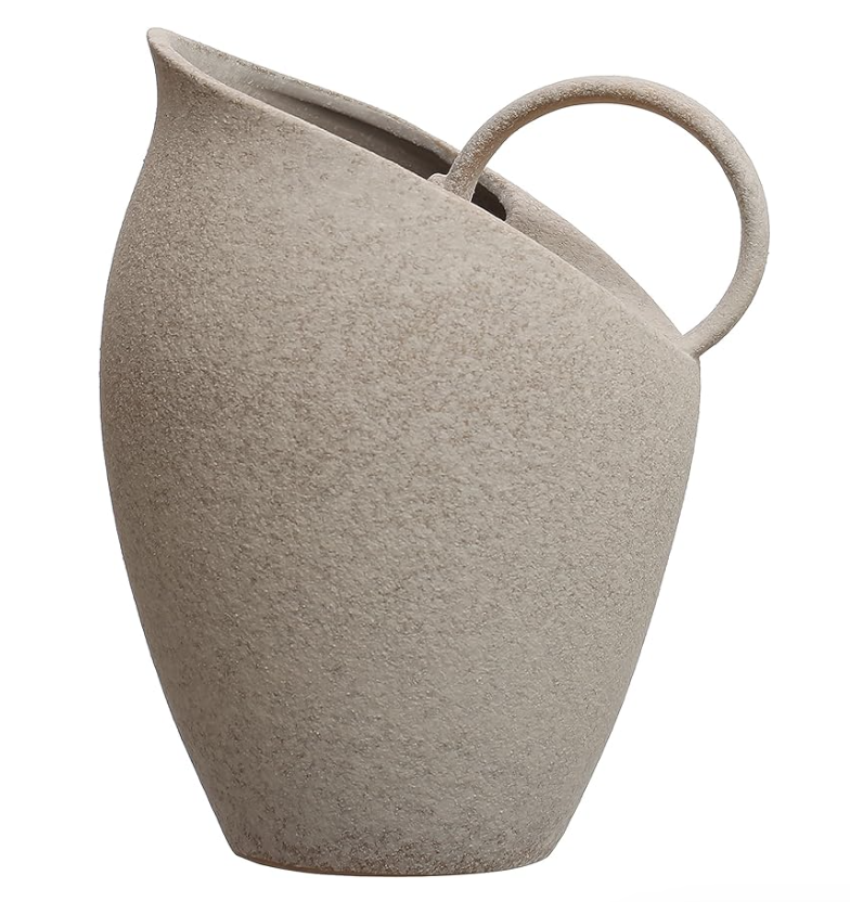 Stoneware Pitcher with Reactive Glaze  9" H.