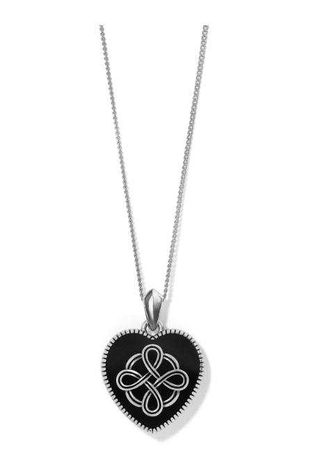 JM7419 Interlock Noir Rev Heart Necklace*