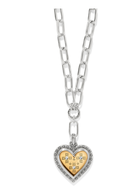 Mosaic Heart Two Tone Necklace JM7612