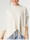 Heavenly Luxe Flowy MockNeck Fringe Sweater