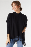 Heavenly Luxe Flowy MockNeck Fringe Sweater