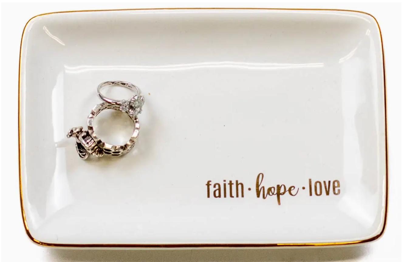 Faith Hope Love Trinket Dish  6x4