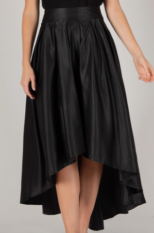 Satin Hi-Low Skirt with Taffeta Lining