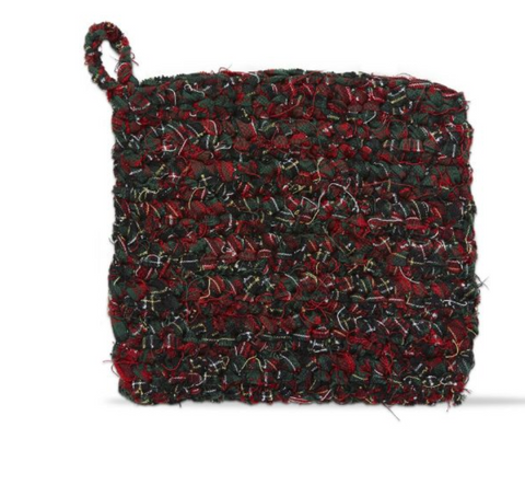 Chindi Crochet Plaid Potholder